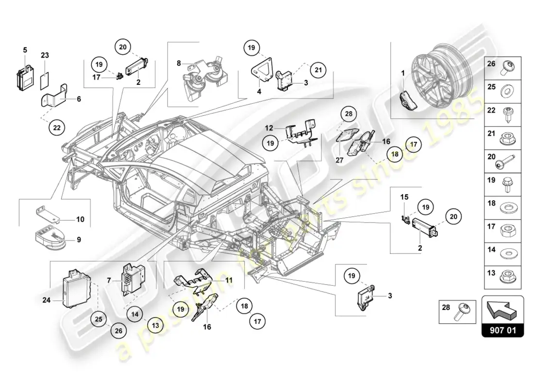 lamborghini lp700-4 roadster (2017) electrics parts diagram