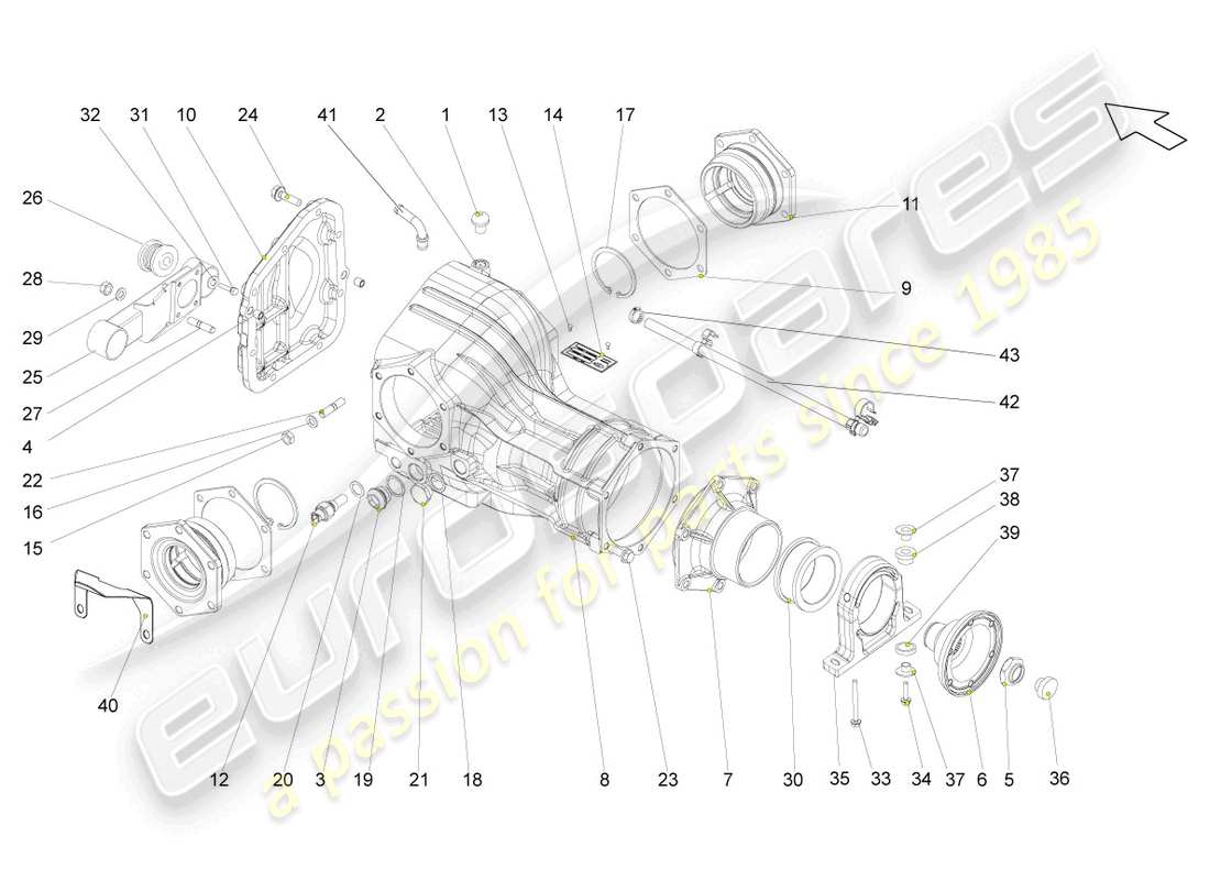 lamborghini superleggera (2008) front axle differential part diagram