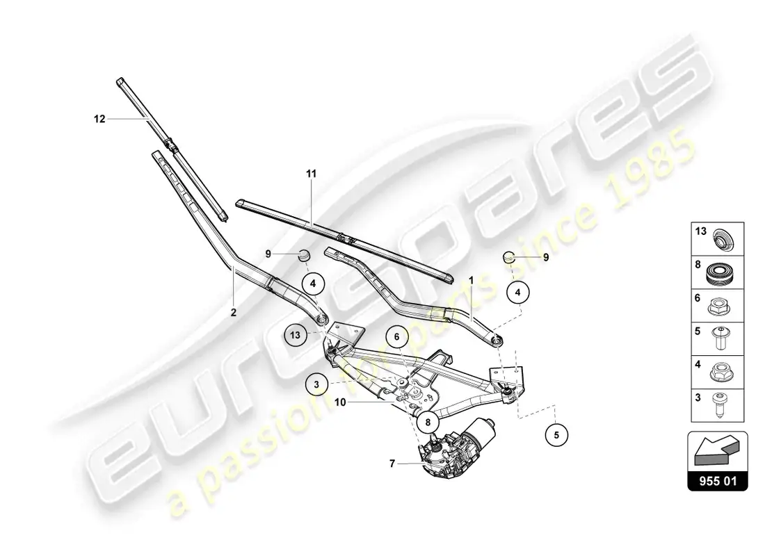 lamborghini lp700-4 coupe (2017) windshield wiper parts diagram