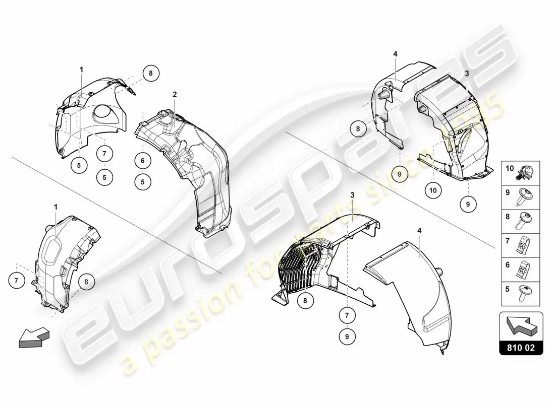 lamborghini centenario coupe (2017) wheel housing trim parts diagram