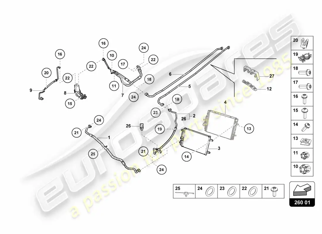 lamborghini lp600-4 zhong coupe (2015) a/c condenser parts diagram
