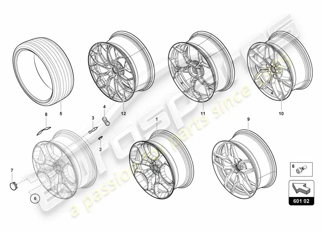 lamborghini lp600-4 zhong coupe (2015) wheels/tyres rear parts diagram