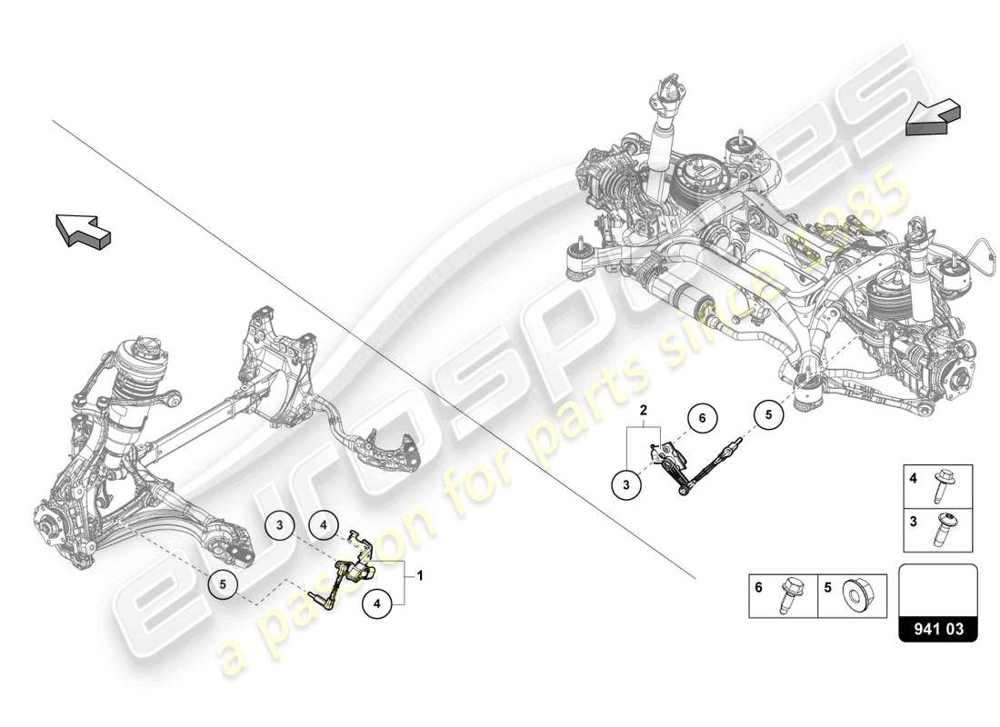 lamborghini urus performante (2023) sensor for headlight range control part diagram