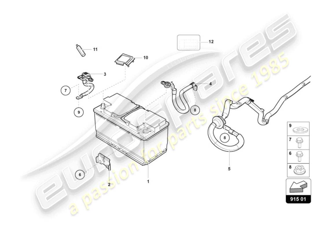 lamborghini 2023 (sto) battery part diagram