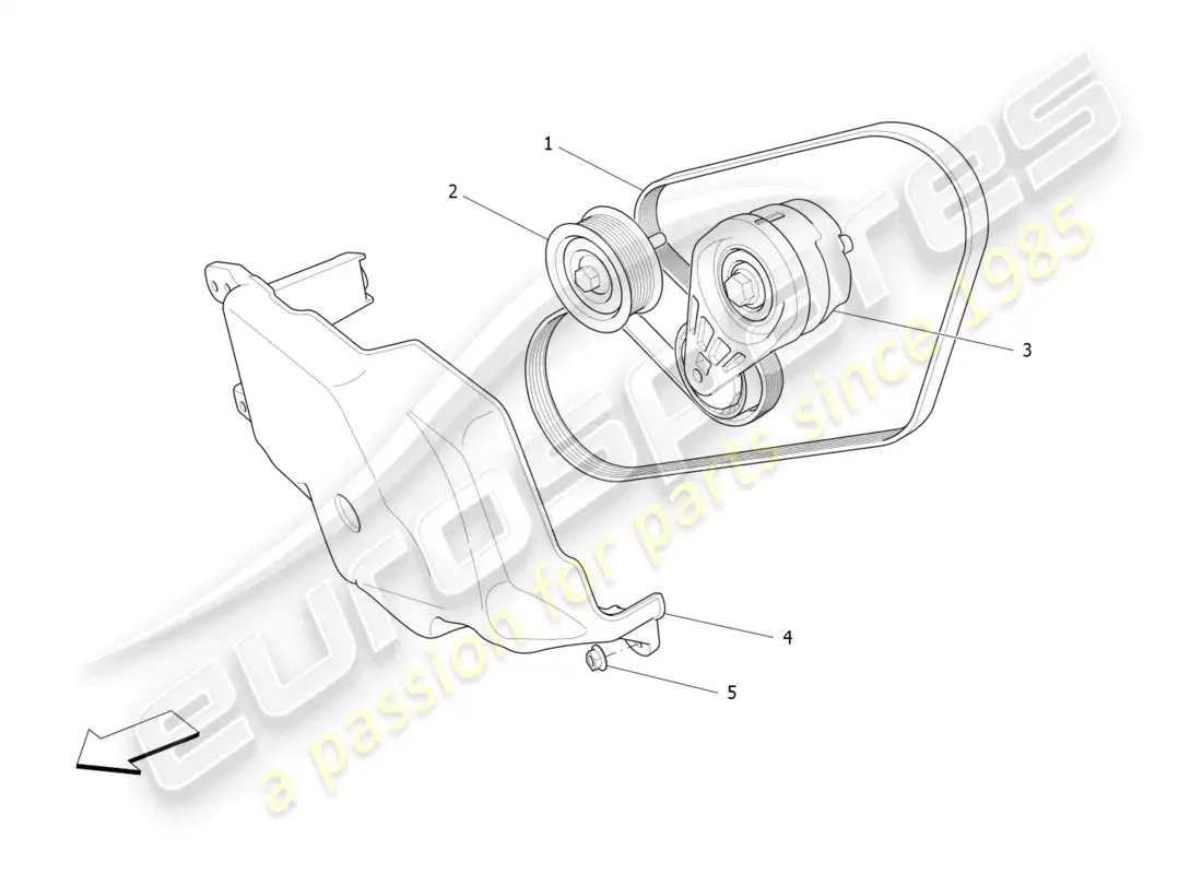 maserati ghibli fragment (2022) auxiliary device belts parts diagram