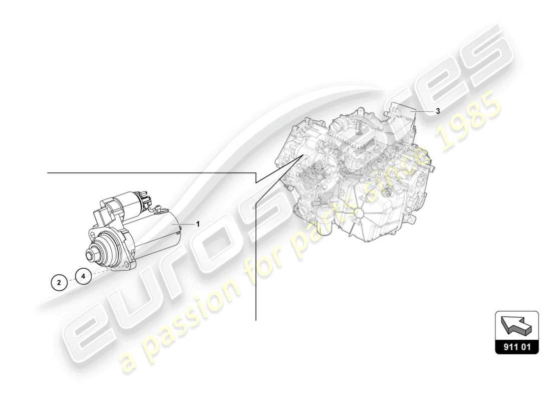 lamborghini super trofeo (2015) starter part diagram