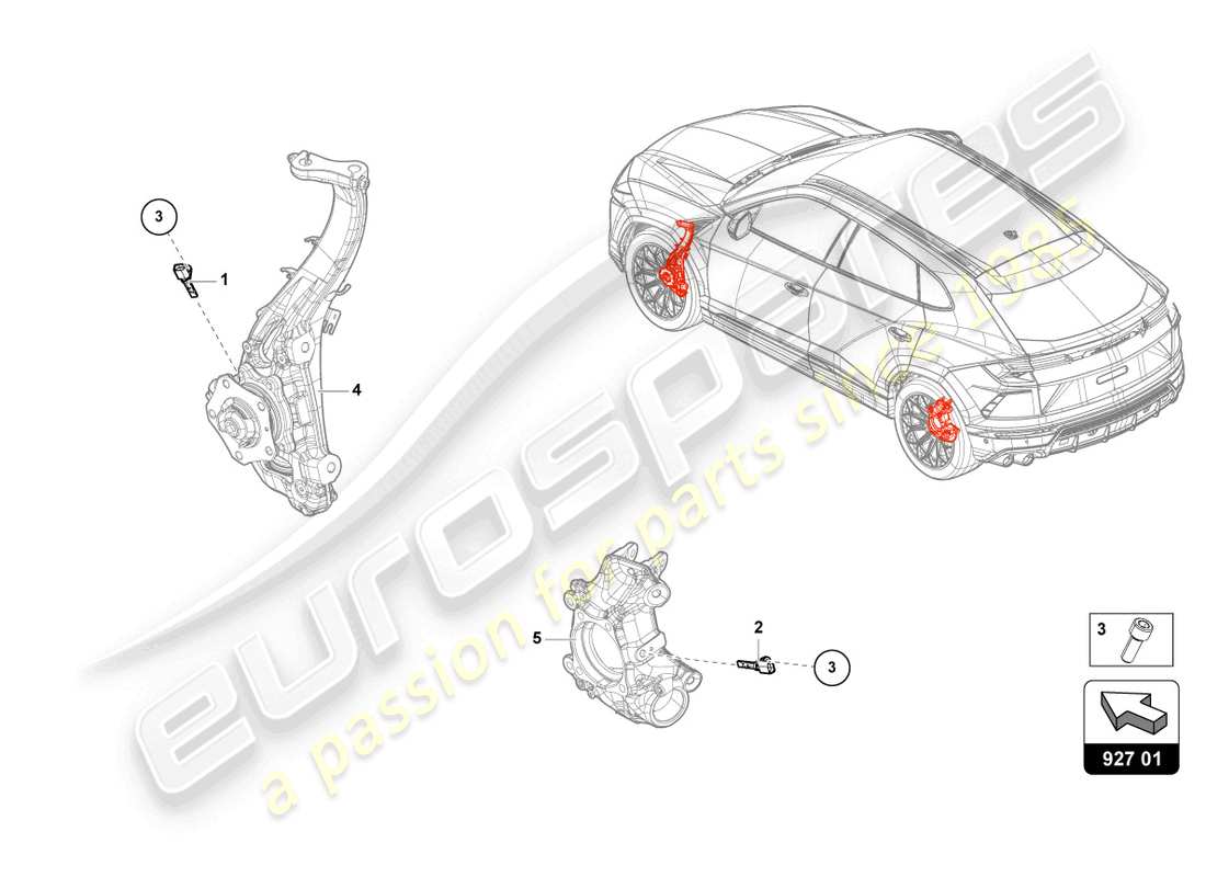 lamborghini urus performante (2023) speed sensor part diagram