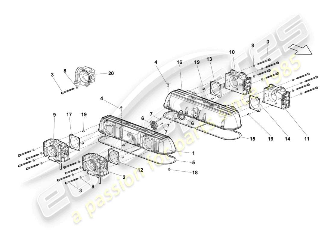 lamborghini reventon roadster intake system parts diagram