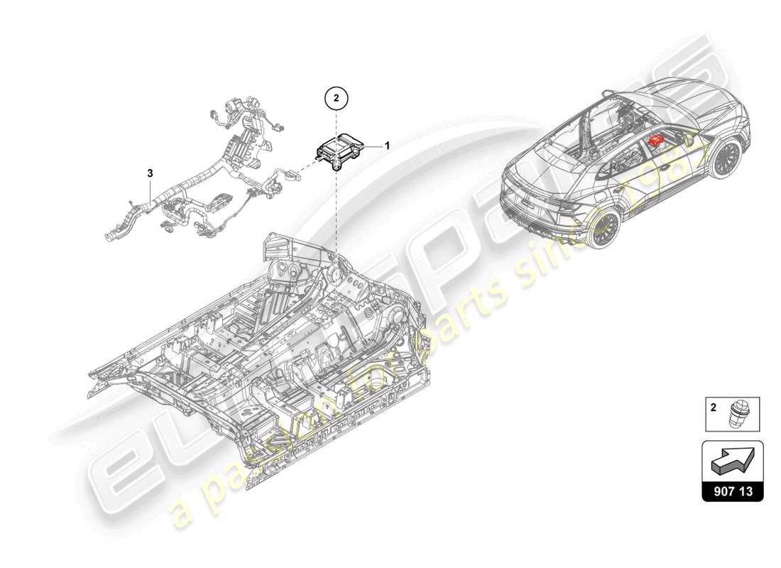 lamborghini urus performante (2023) control unit for chassis part diagram