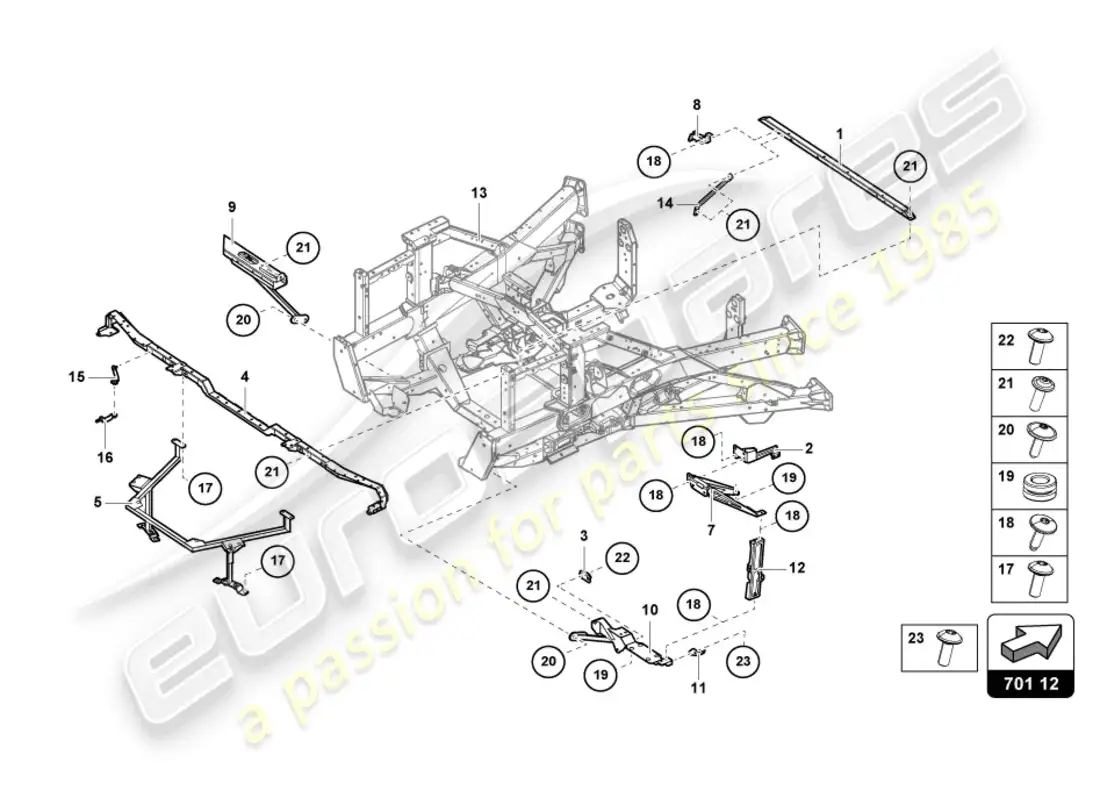 lamborghini sian (2020) trim frame rear part parts diagram