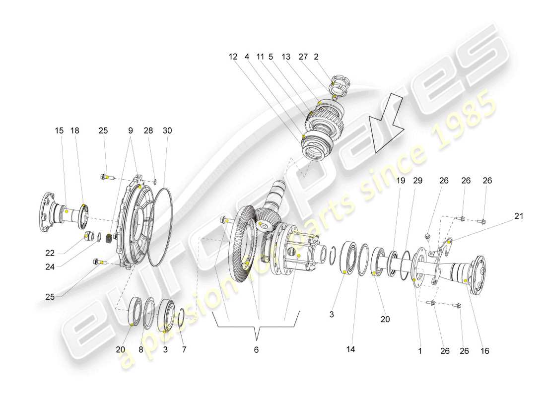 lamborghini gallardo coupe (2004) differential parts diagram