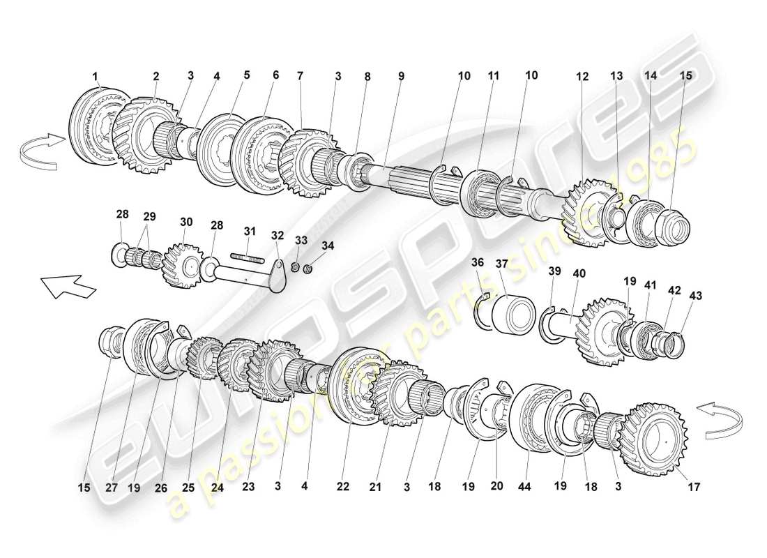 lamborghini lp670-4 sv (2010) output shaft part diagram