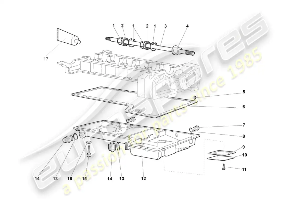 lamborghini murcielago coupe (2002) oil sump parts diagram