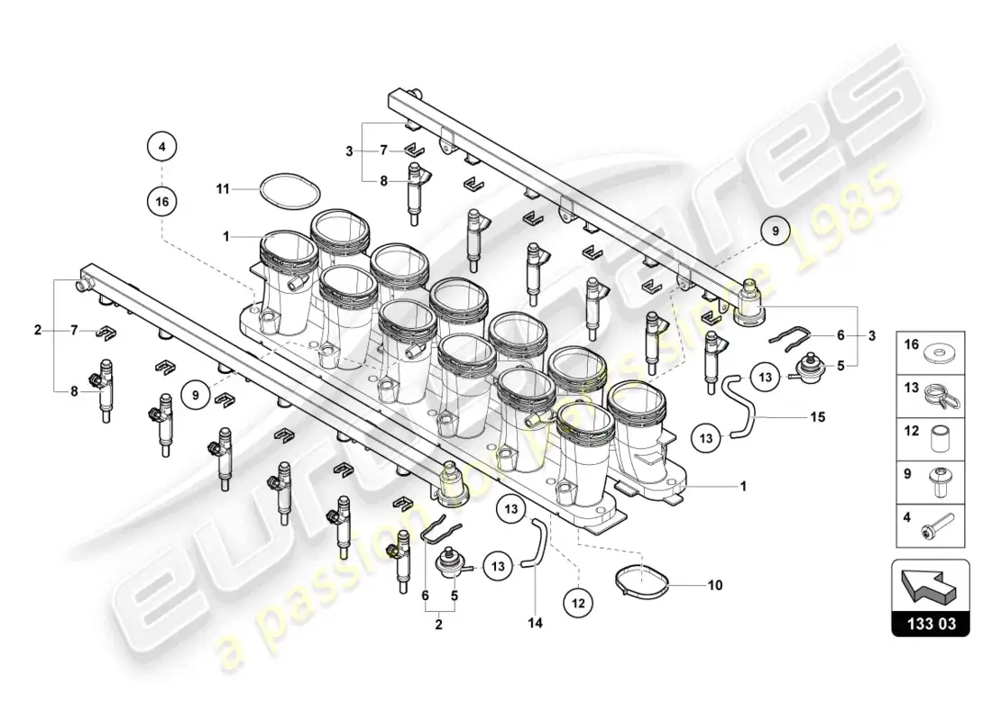 lamborghini sian (2020) intake manifold parts diagram