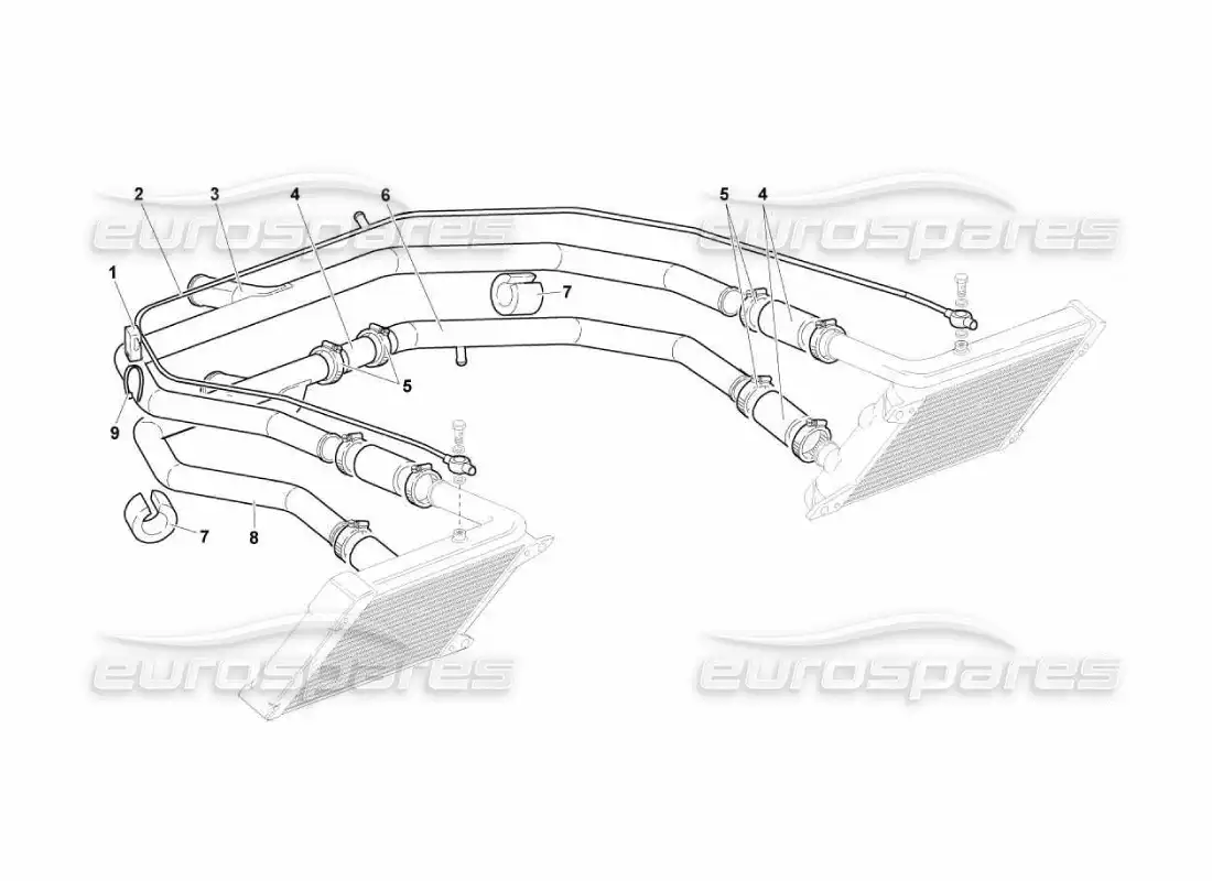 lamborghini murcielago lp670 water cooling system parts diagram