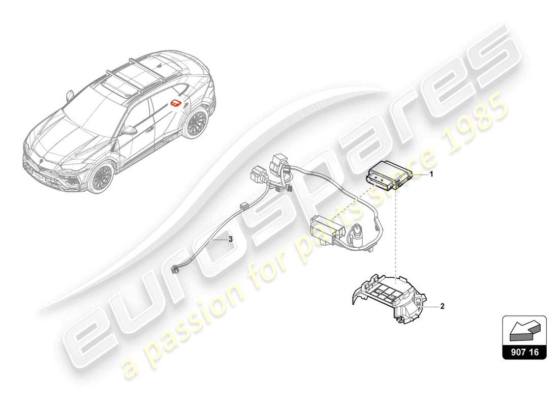 lamborghini urus performante (2023) control unit for fuel pump part diagram