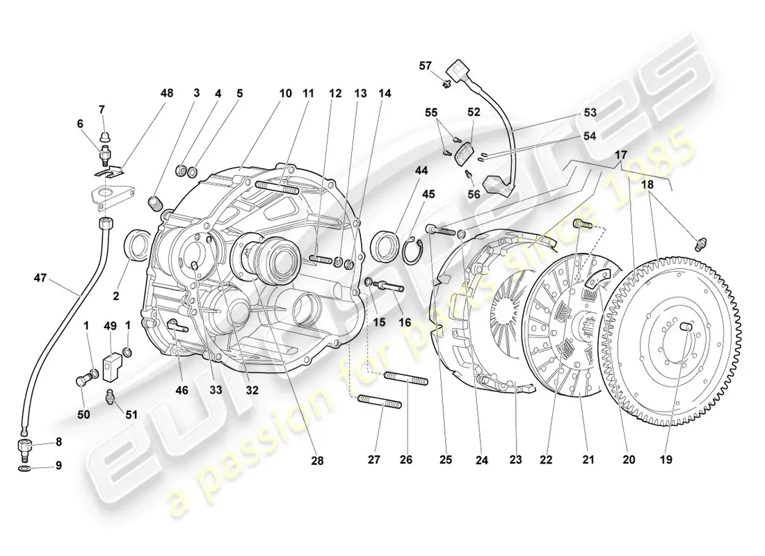 lamborghini murcielago coupe (2006) coupling e-gear parts diagram