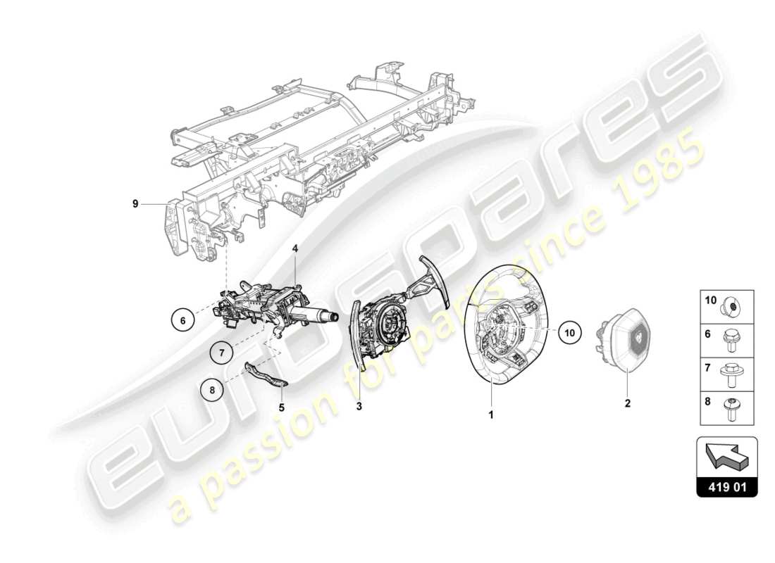 lamborghini 2021 (sto) steering system part diagram