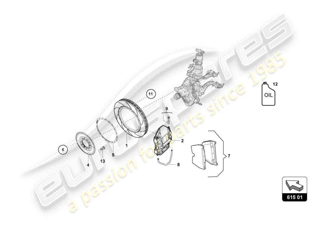 lamborghini 2022 (super trofeo evo 2) front brakes discs part diagram
