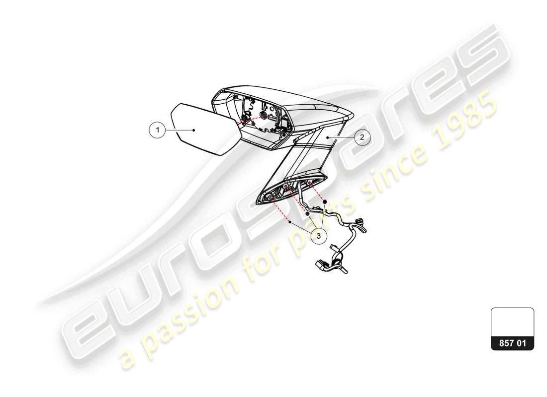 a part diagram from the lamborghini huracan squadra corse parts catalogue