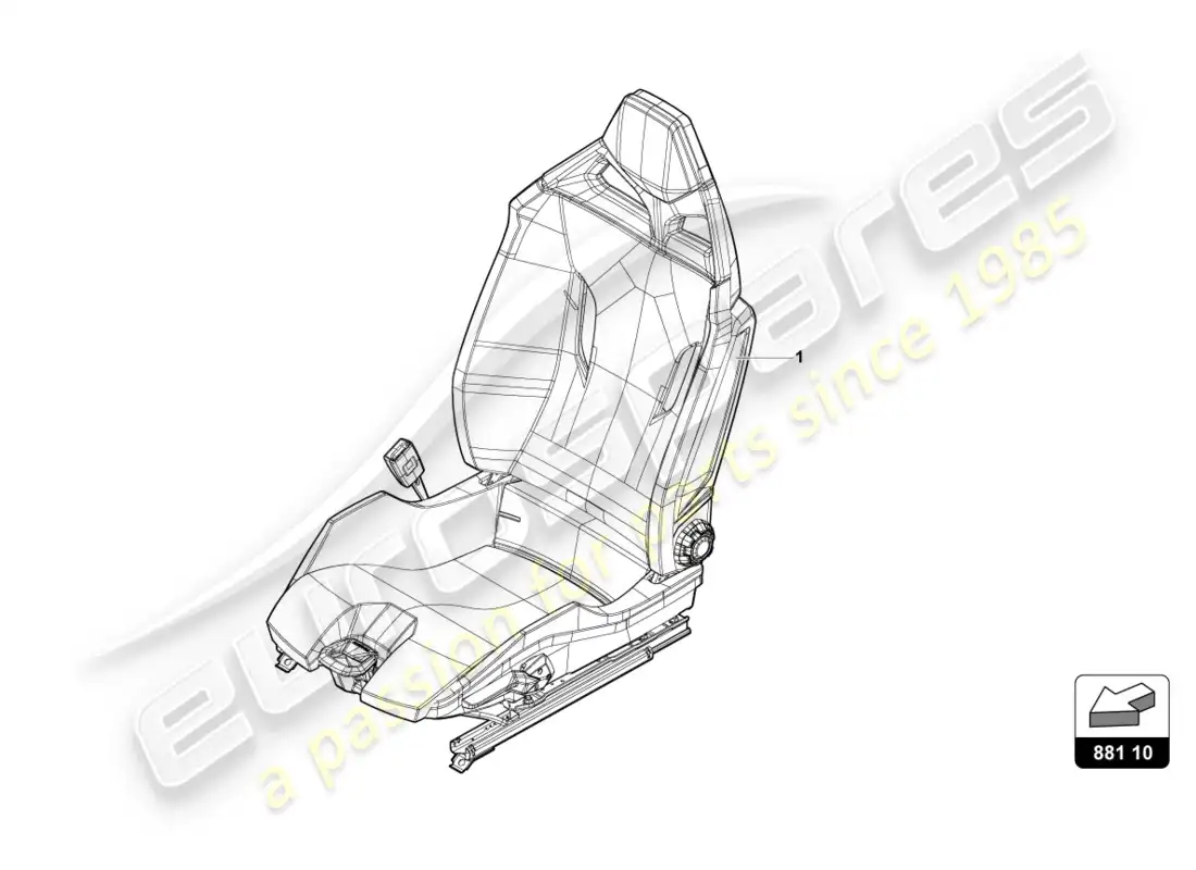 lamborghini evo coupe (2020) seat parts diagram