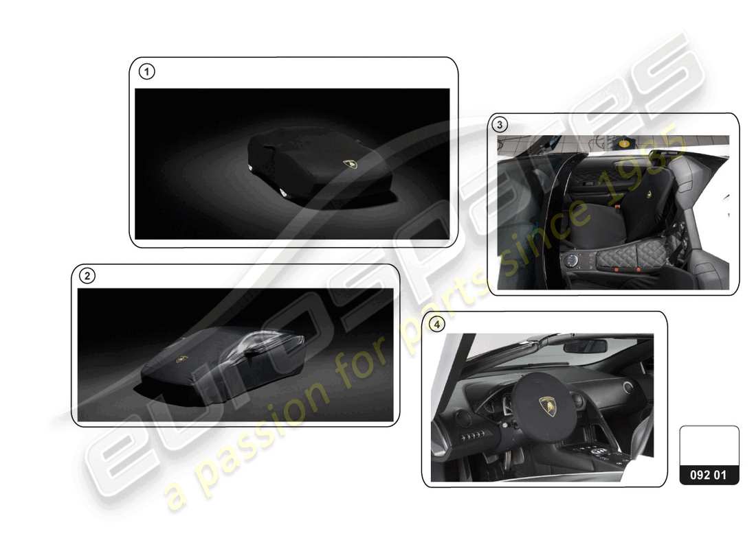 lamborghini huracan sterrato (accessories) protector set part diagram