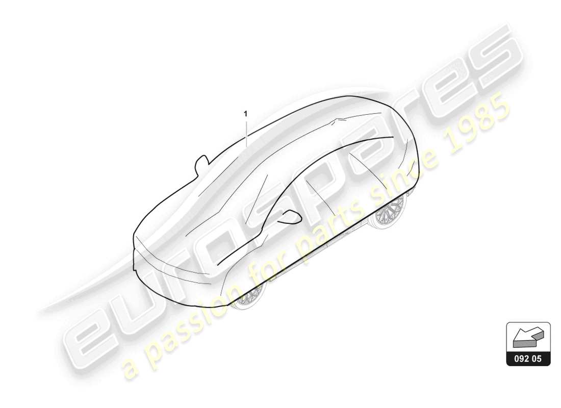 lamborghini urus s (accessories) car cover parts diagram