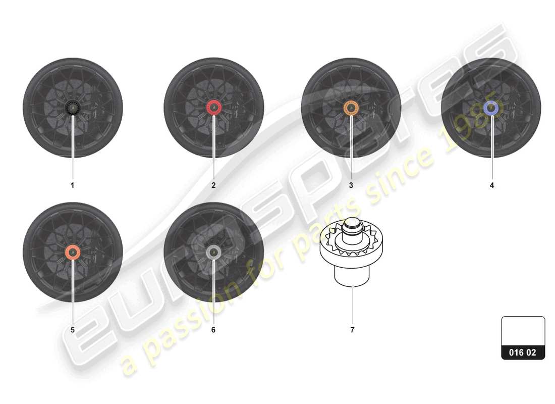 lamborghini huracan sto (accessories) wheel nut part diagram