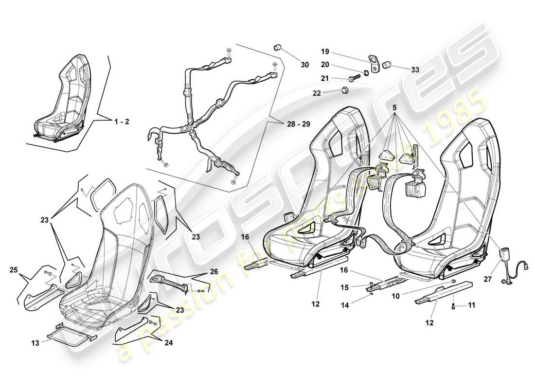 a part diagram from the lamborghini reventon roadster parts catalogue