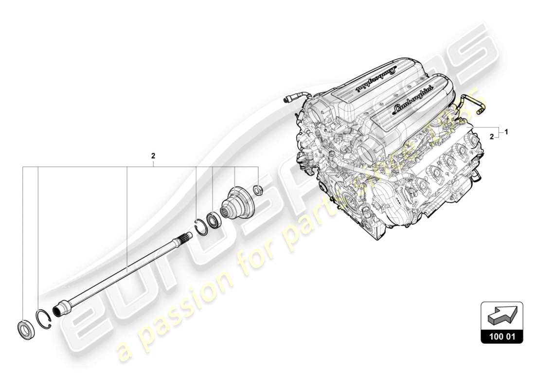 lamborghini evo spyder (2022) engine part diagram