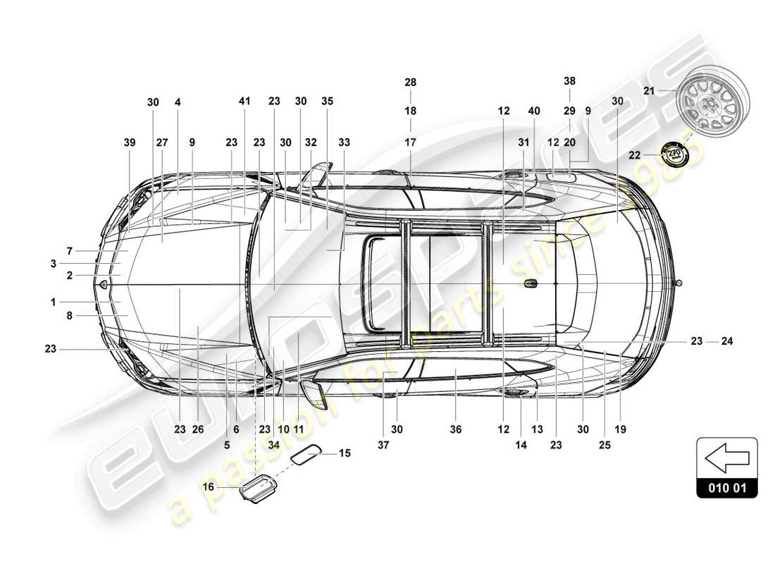 lamborghini urus performante (2024) signs/notices part diagram