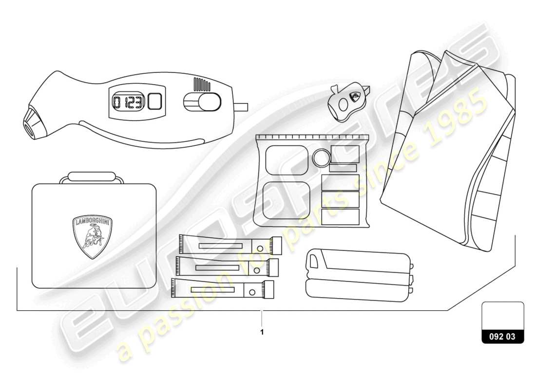lamborghini urus s (accessories) security equipment parts diagram