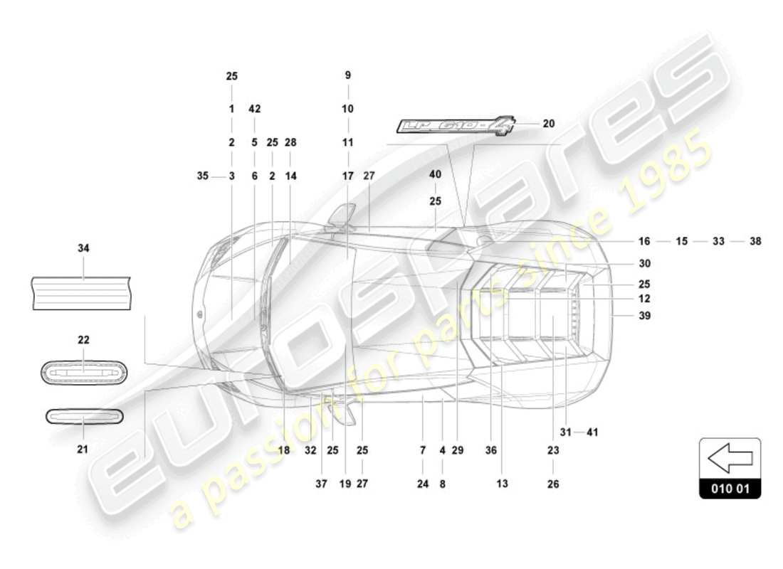 lamborghini sterrato (2024) inscriptions/lettering part diagram