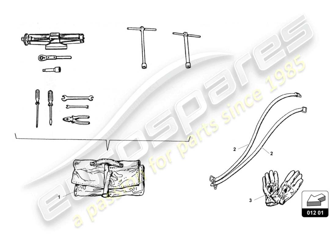 a part diagram from the lamborghini countach parts catalogue