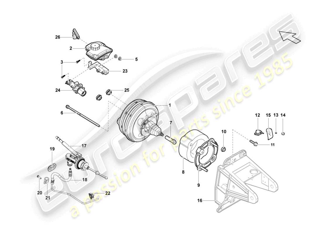 a part diagram from the lamborghini lp560-2 coupe 50 (2014) parts catalogue