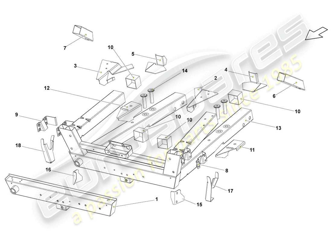 a part diagram from the lamborghini gallardo spyder (2008) parts catalogue
