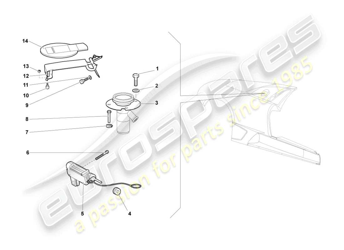 a part diagram from the lamborghini lp640 coupe (2010) parts catalogue