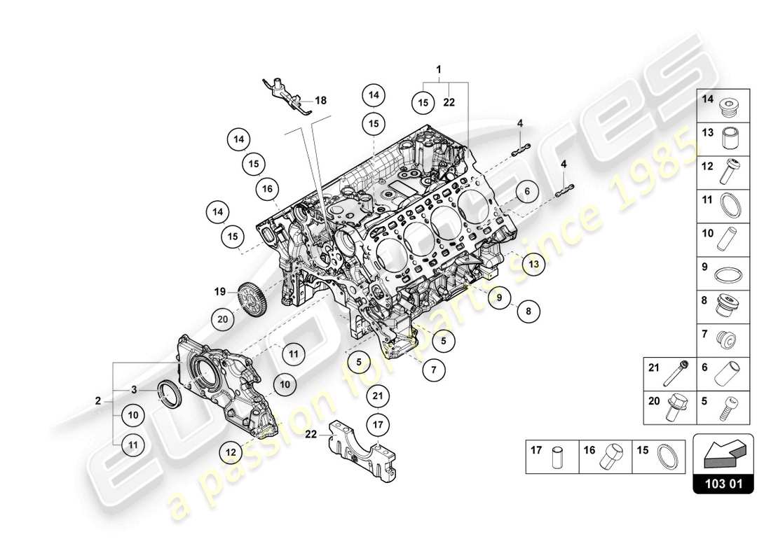 lamborghini urus (2020) crankcase part diagram