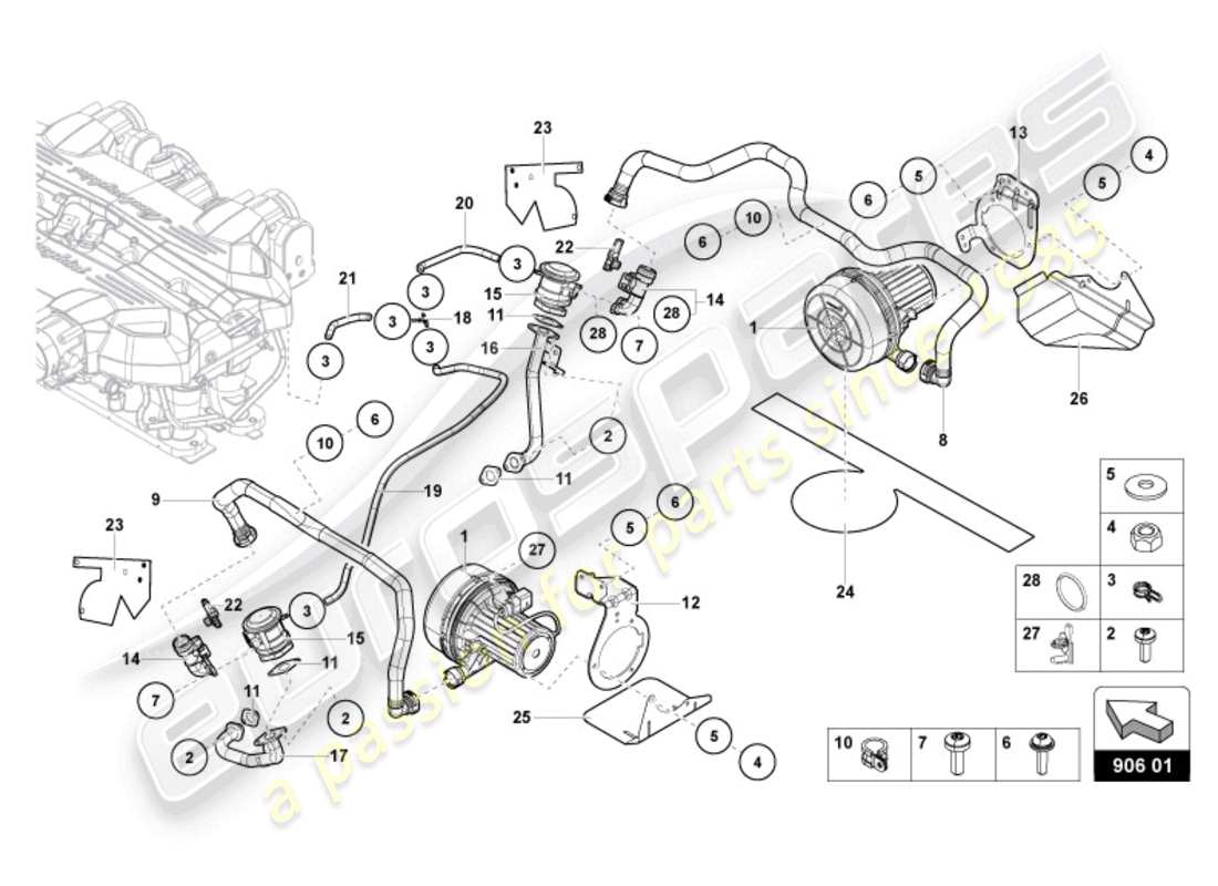 lamborghini 2022 (ultimae) secondary air pump part diagram