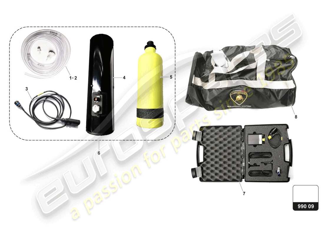a part diagram from the lamborghini gt3 evo (2018) parts catalogue