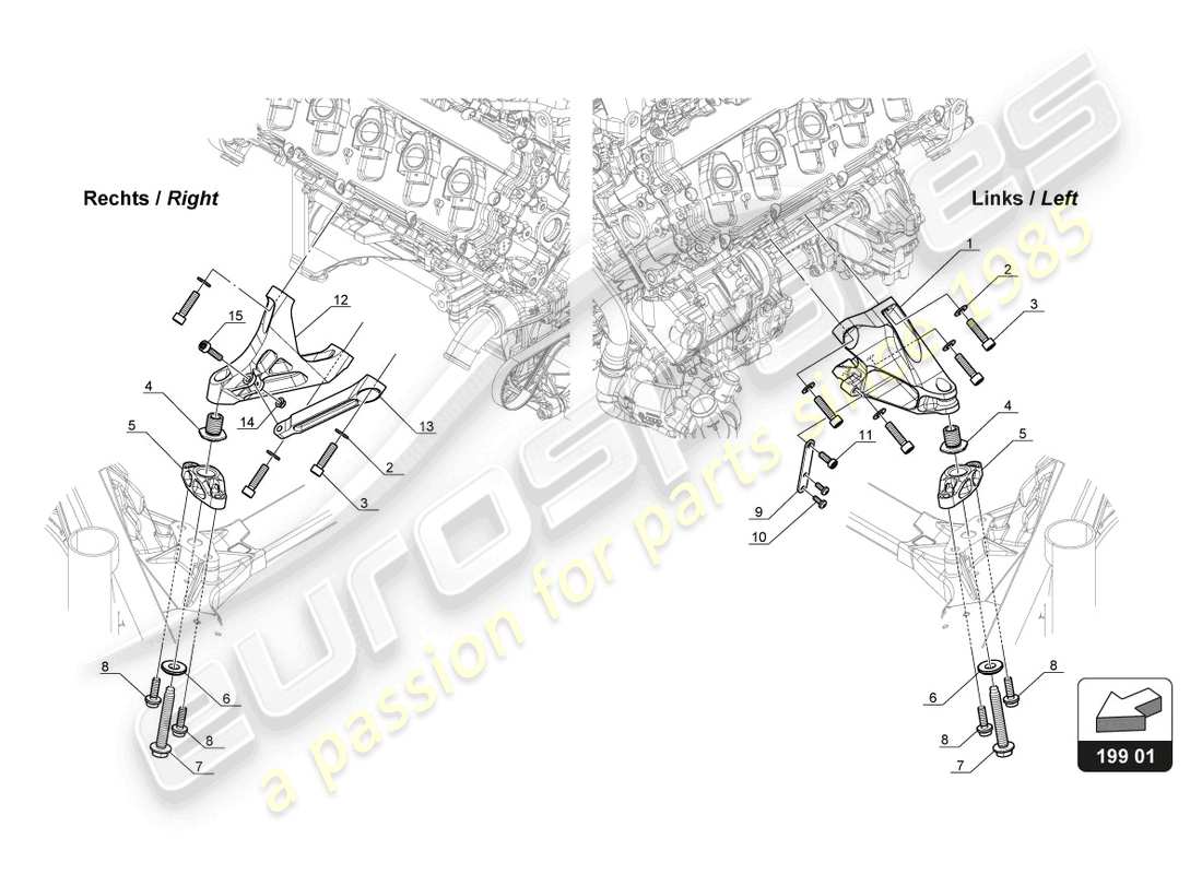 a part diagram from the lamborghini huracan squadra corse parts catalogue