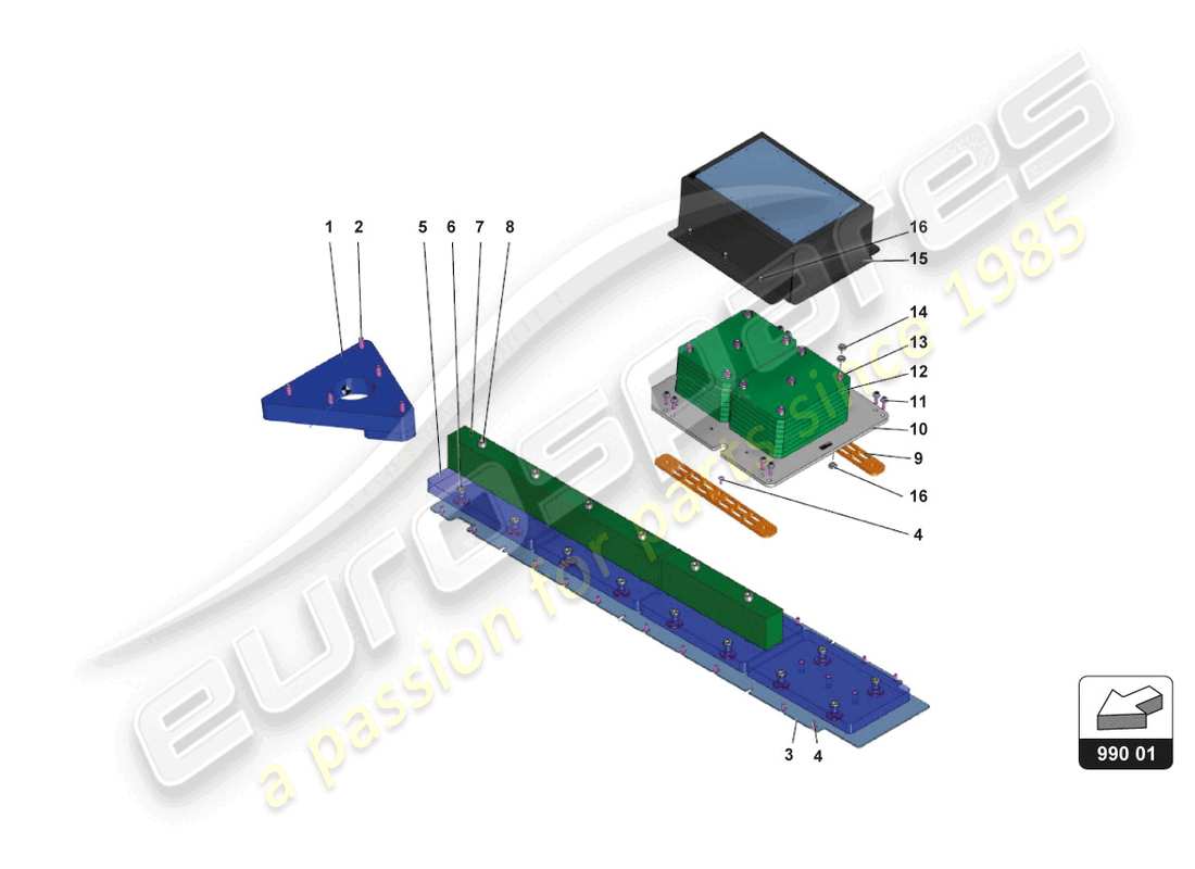 a part diagram from the lamborghini huracan squadra corse parts catalogue