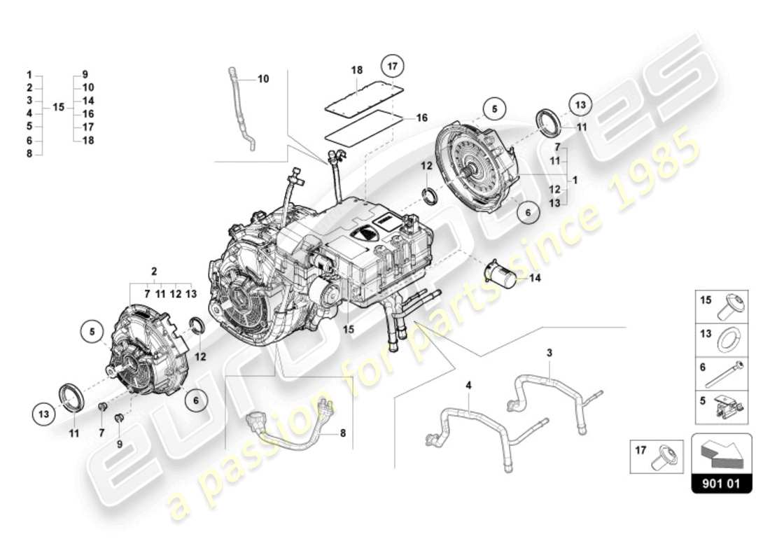 lamborghini revuelto coupe (2024) electric drive front part diagram