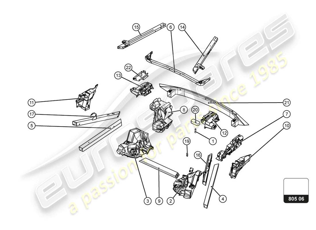 VIEW PARTS DIAGRAMS FROM THE LAMBORGHINI HURACAN SQUADRA CORSE PARTS CATALOGUE a part diagram from the lamborghini huracan squadra corse parts catalogue