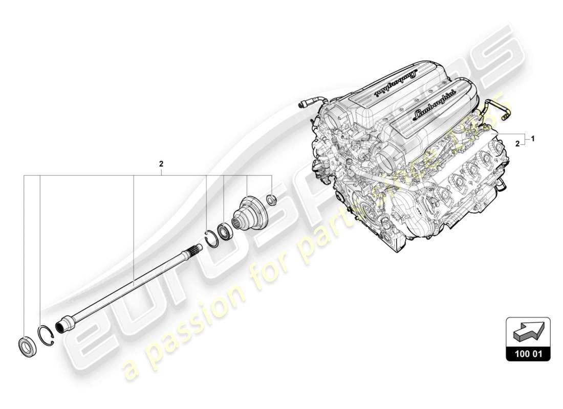 lamborghini 2022 (evo coupe 2wd) engine part diagram