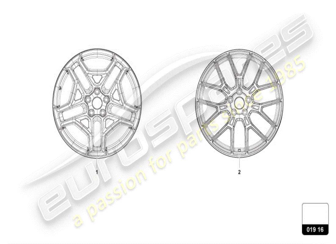 lamborghini accessories (sterrato) aluminium rim part diagram