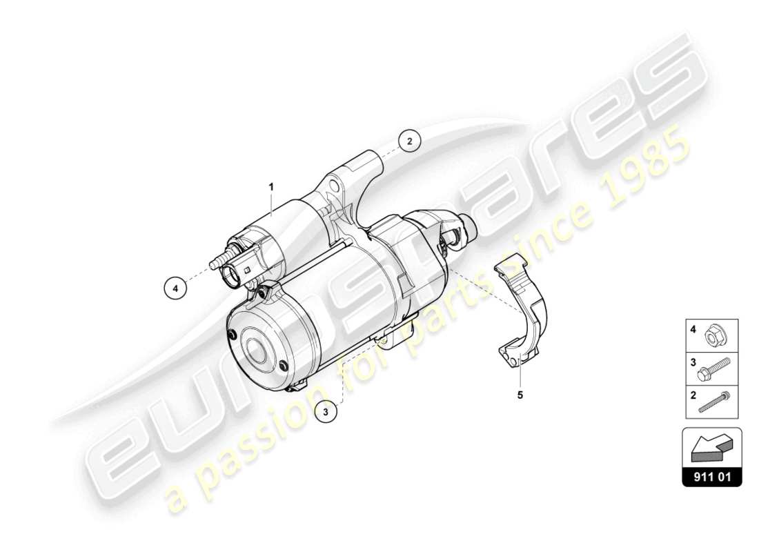 lamborghini urus (2020) starter parts diagram