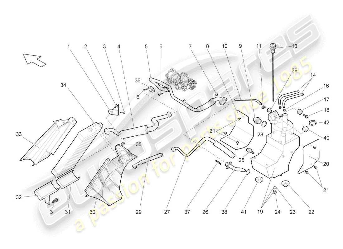 lamborghini superleggera (2008) oil cooler part diagram