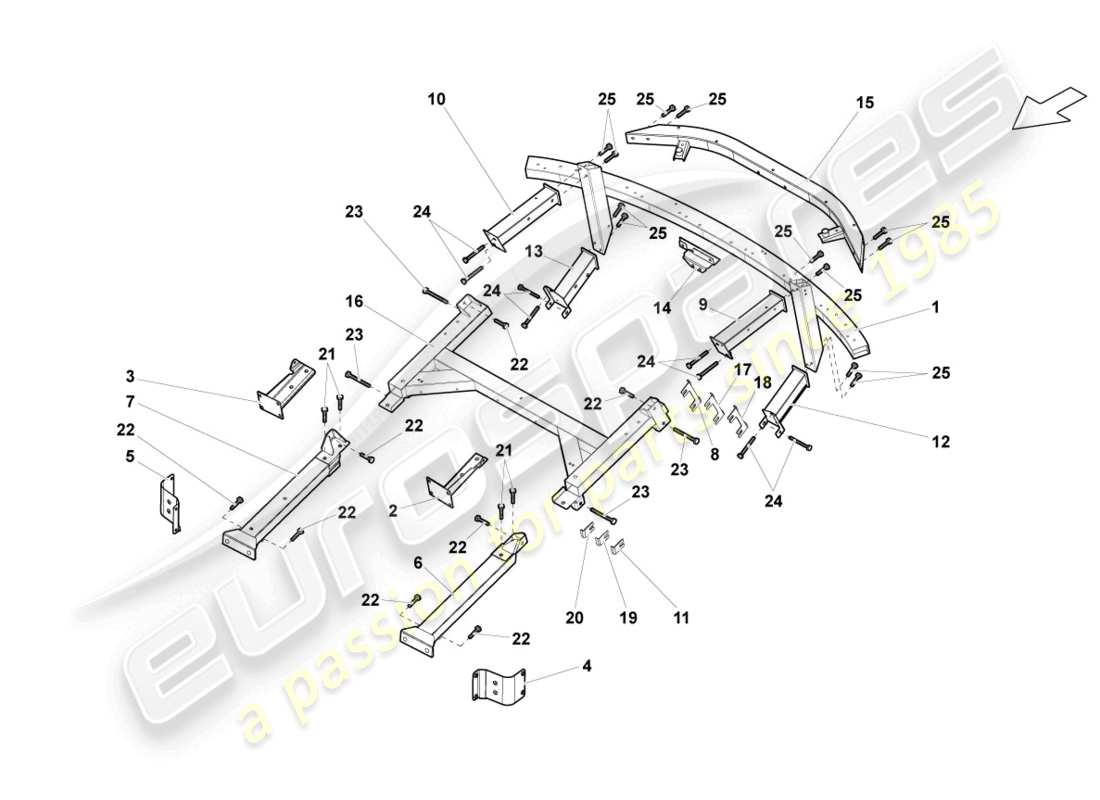 lamborghini superleggera (2008) side member rear part rear part diagram