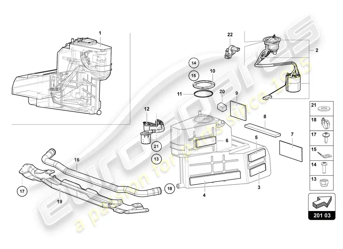 lamborghini sian (2020) fuel tank right parts diagram